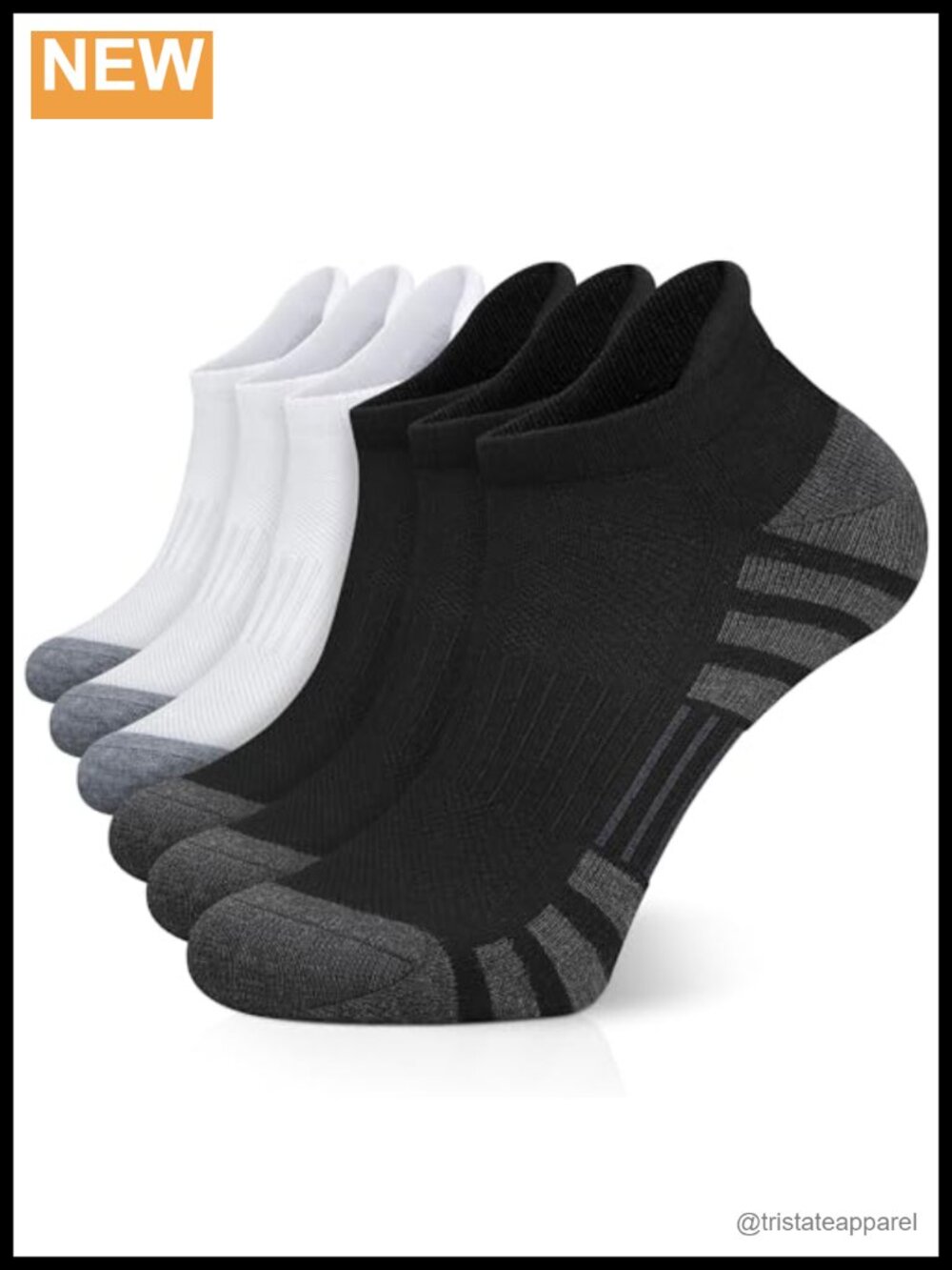 Cushioned Breathable Ankle Athletic Running Tab Socks 6 Pairs